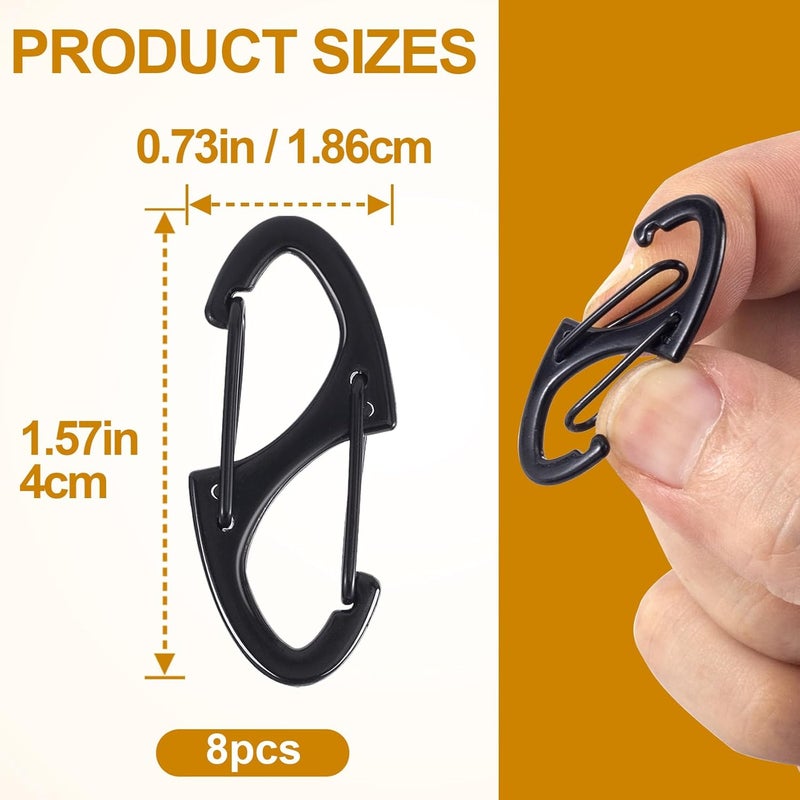 Deozu 8 Pcs Zipper Clip Anti Theft Deterrent, Dual Opening Safety Zipper Locks Pull Replacement for Backpacks, Camping, Suitcases, Purse (Black) - Image 2